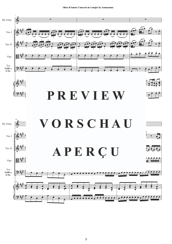 Product gallery: Page 4 of 11 Concerto in A-Dur, , Oboe D'Amore Solo, String Ensemble, and Harpsichord