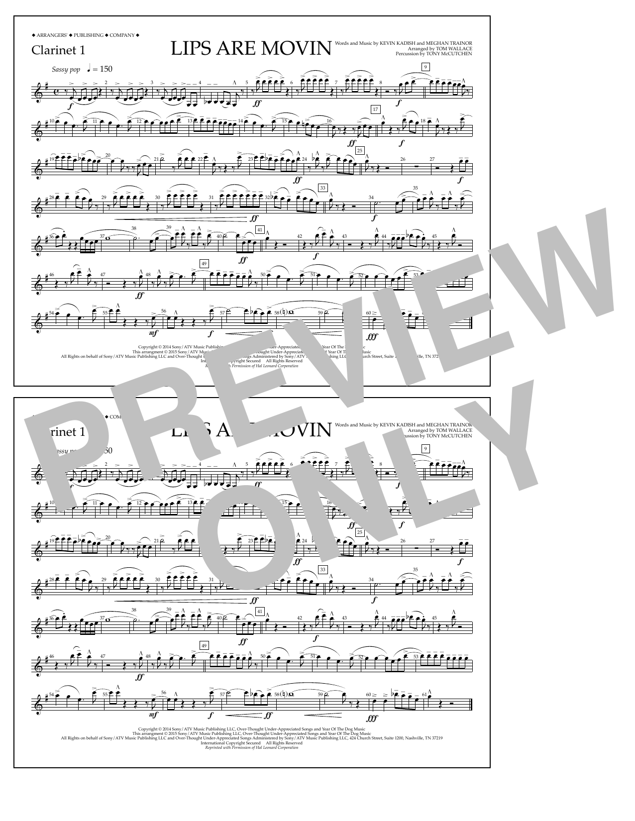 Produktbild zu: Lips Are Movin - Clarinet 1