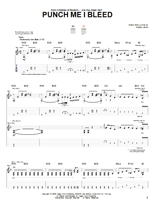Produktgalerie: Seite 1 von 1 Punch Me I Bleed, Children Of Bodom, Gitarre