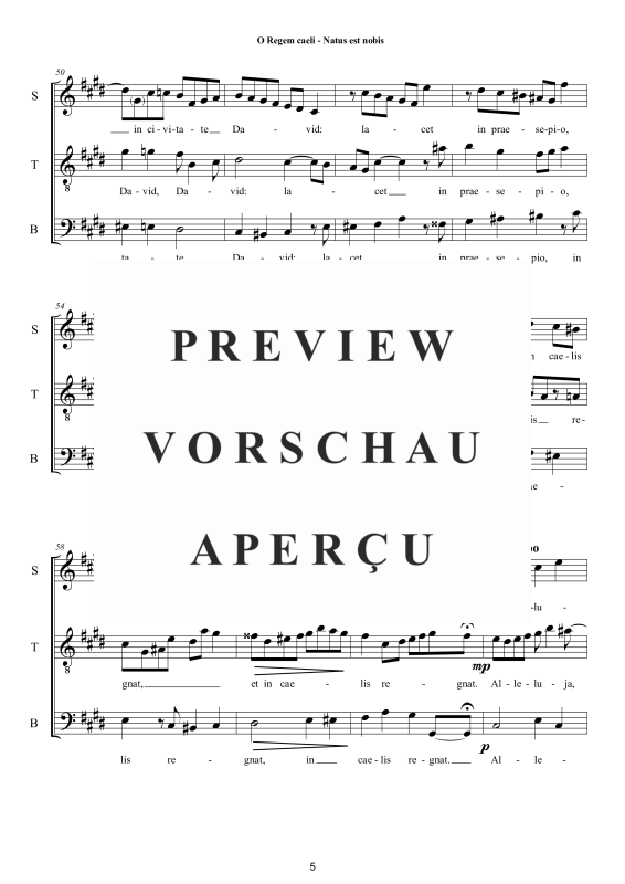 Produktgalerie: Seite 6 von 11 O Regem caeli - Natus est nobis Weihnachtsmotette, , Trio Sopran, Tenor und Bass