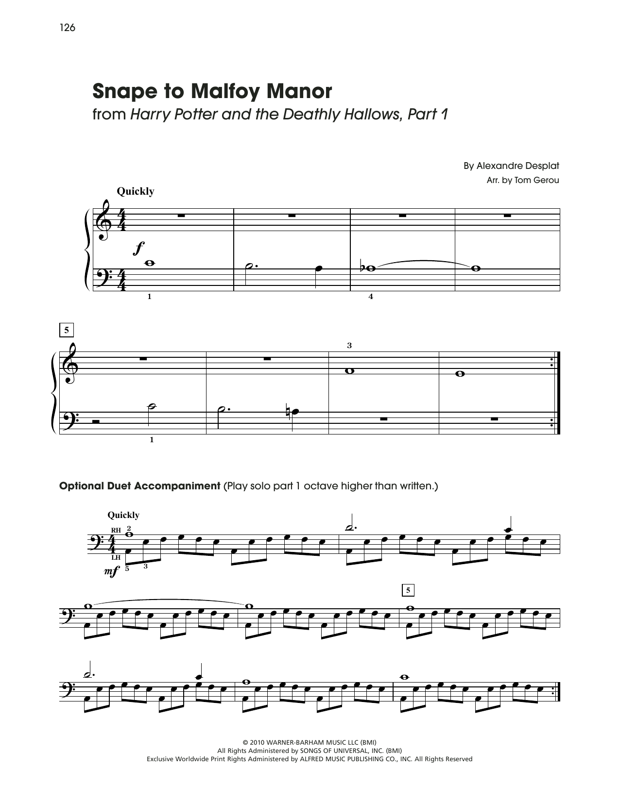 Produktbild zu: Snape To Malfoy Manor (from Harry Potter) (arr. Tom Gerou)