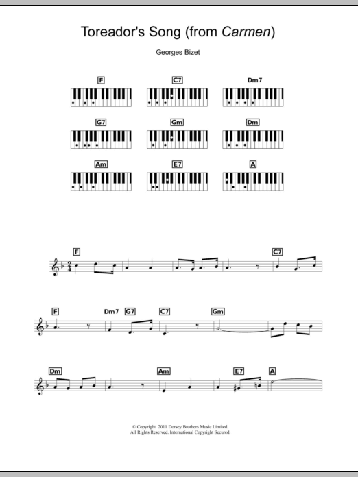 Product picture to: Toreador's Song (from Carmen)