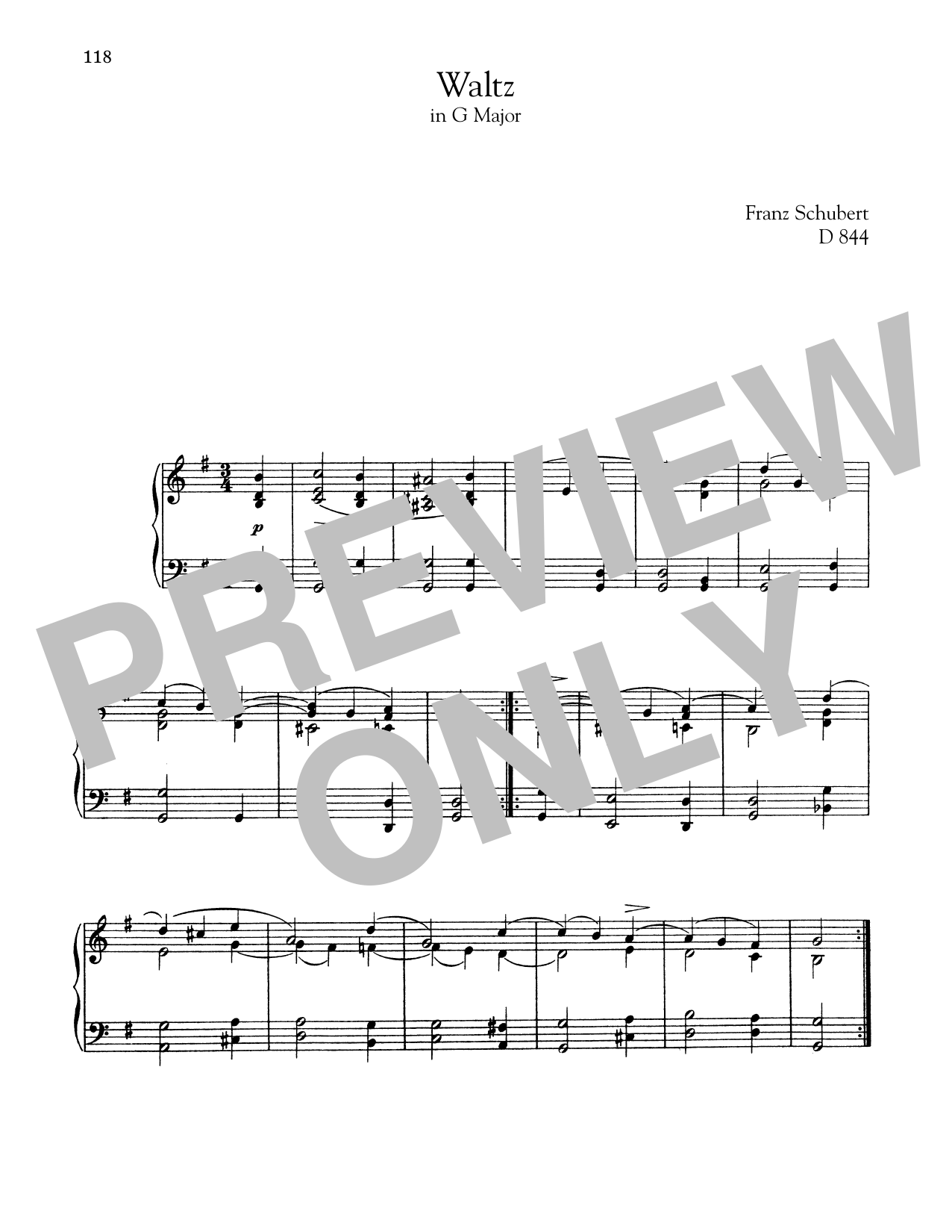 Product picture to: Waltz In G Major, D. 844