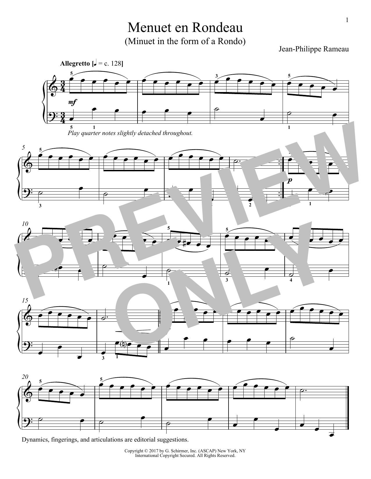 Product gallery: Page 1 of 1 Menuet En Rondeau, Jean-Phillip Rameau