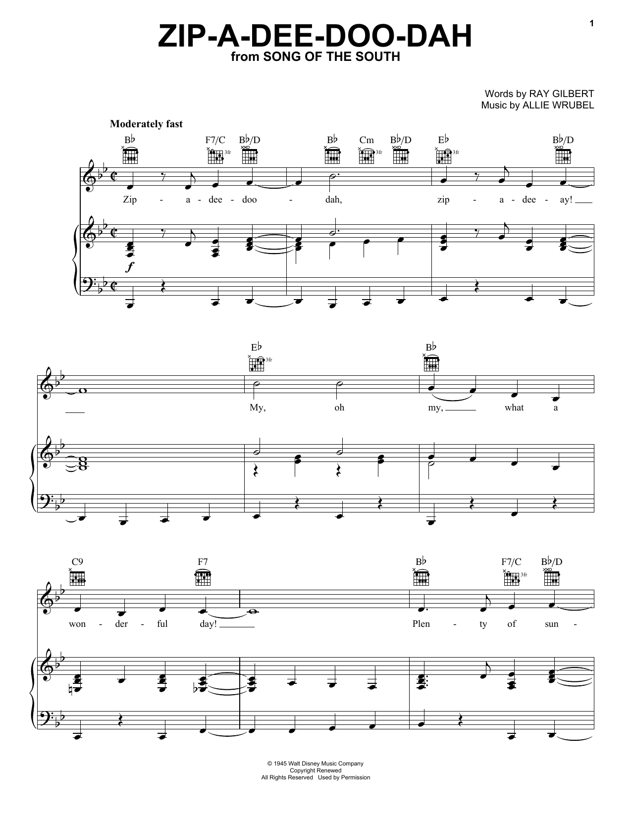 Product picture to: Zip-A-Dee-Doo-Dah (from Song Of The South)