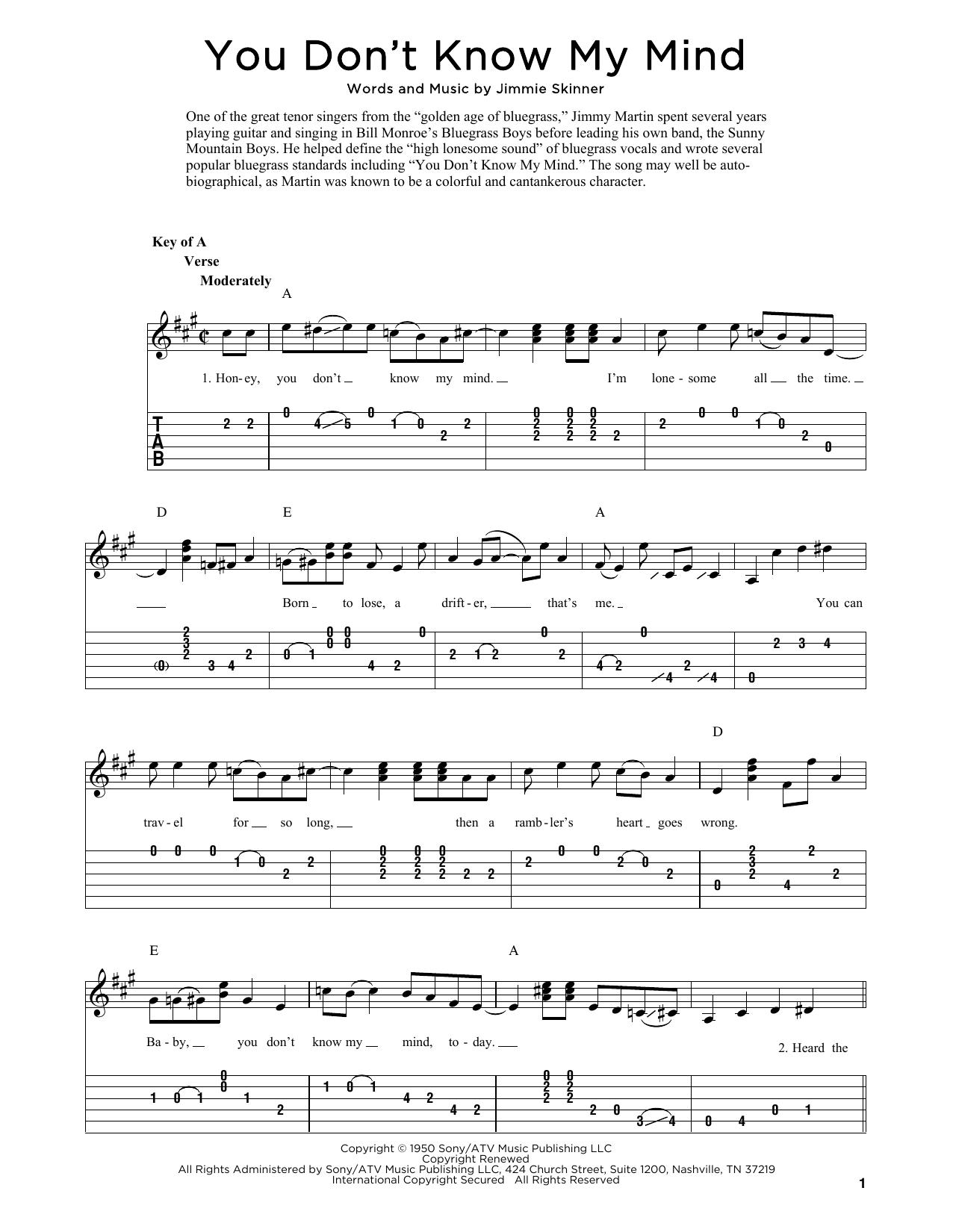 Produktgalerie: Seite 1 von 1 You Don't Know My Mind (arr. Fred Sokolow), Jimmie Skinner, Gitarre