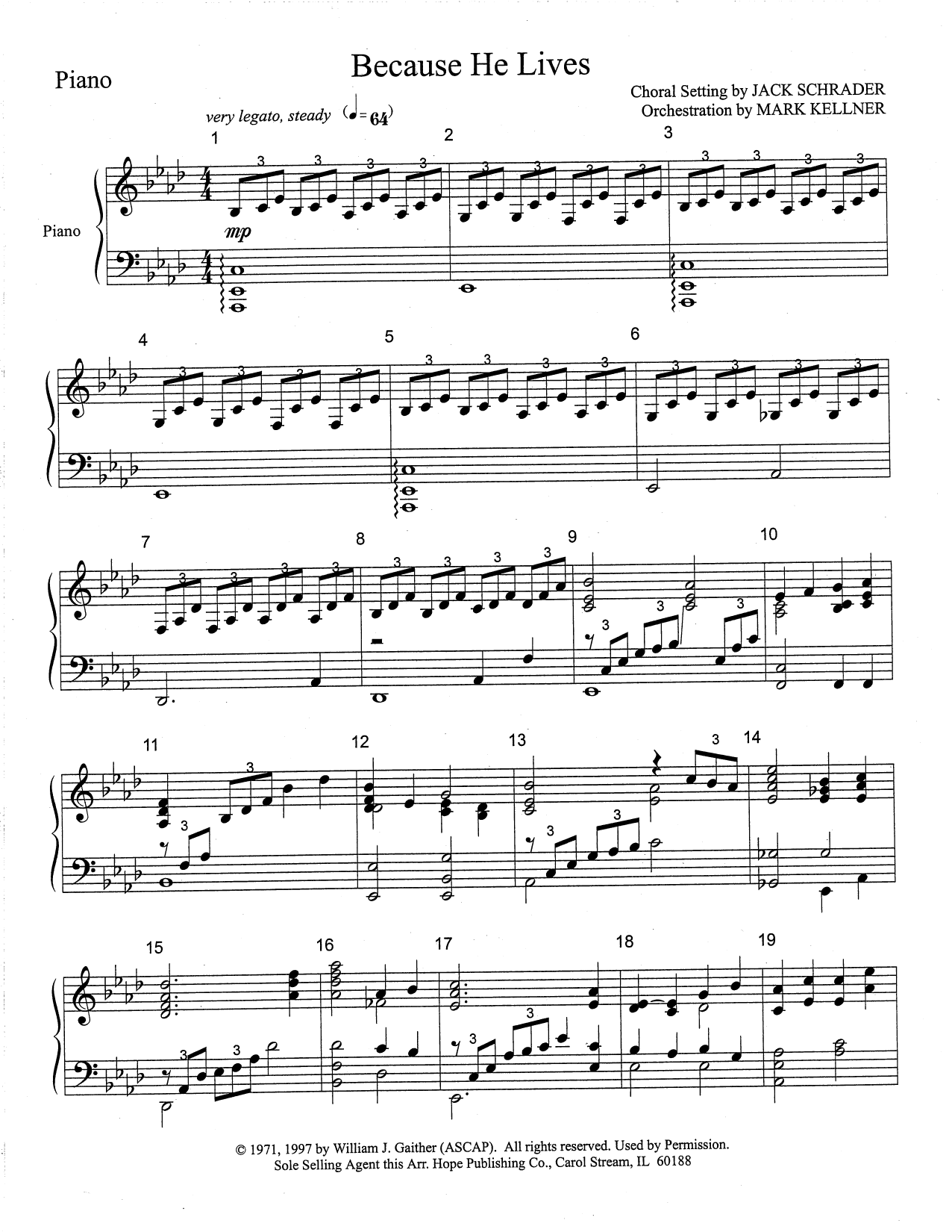 Product picture to: Because He Lives - Piano