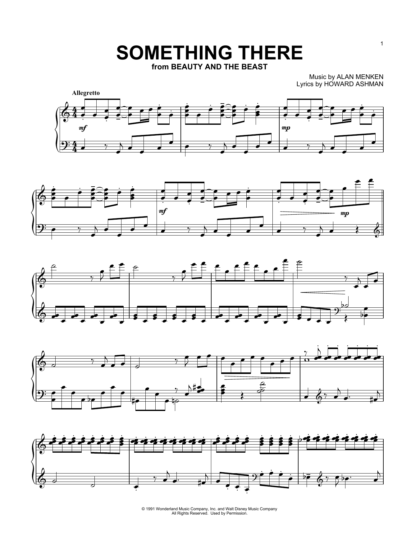 Product gallery: Page 1 of 1 Something There (from Beauty And The Beast), Alan Menken & Howard Ashman