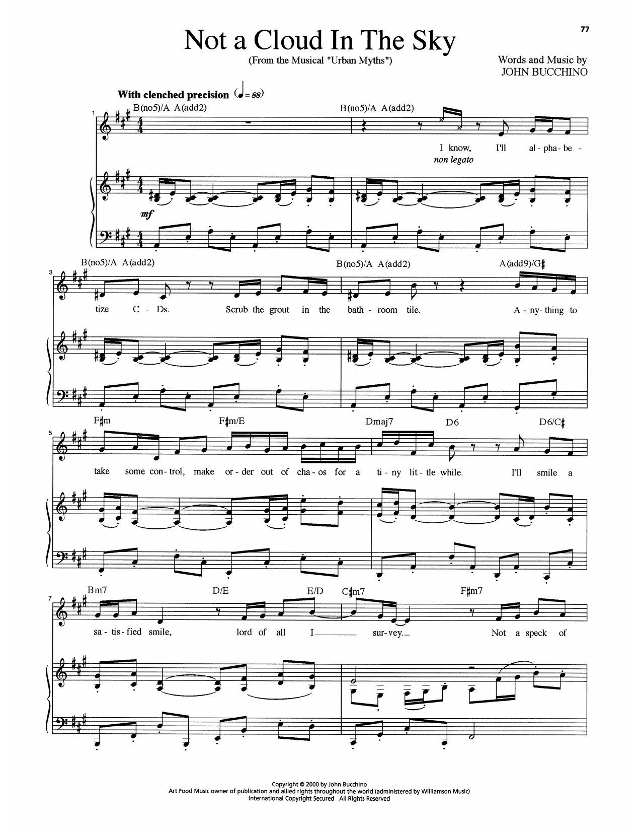 Produktgalerie: Seite 1 von 1 Not A Cloud In The Sky, John Bucchino, Gesang, Klavier