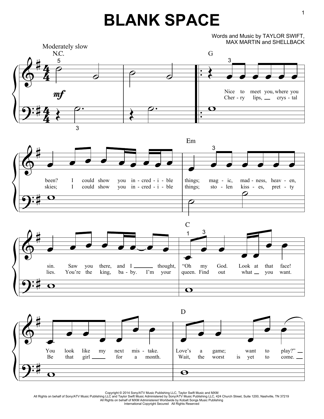 Produktbild zu: Blank Space