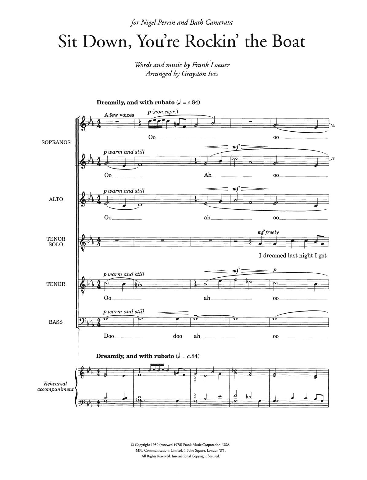 Produktbild zu: Sit Down, You're Rockin' The Boat (from 'Guys and Dolls') (arr. Grayston Ives)