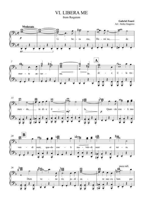 Product picture to: Requiem - VI. Libera MeGabriel Fauré