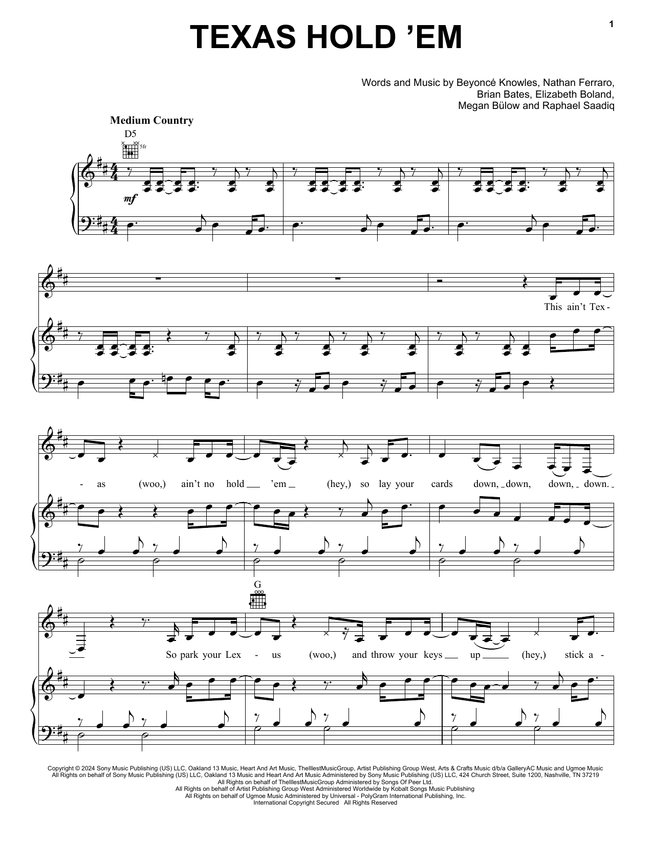 Produktbild zu:  Texas Hold 'Em - Beyoncé