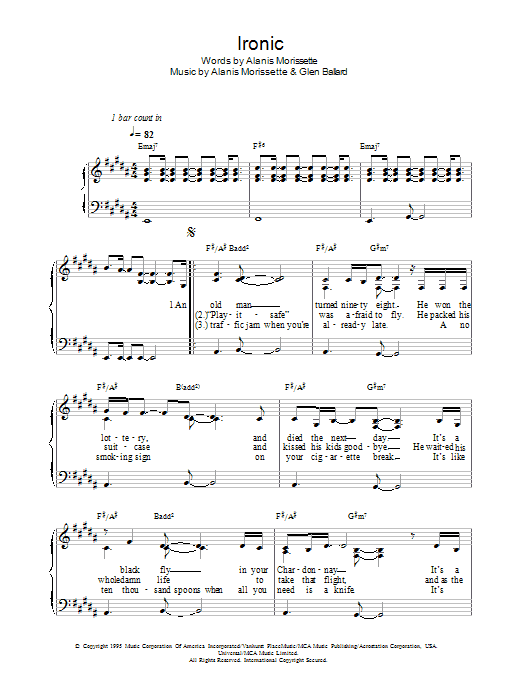 Produktgalerie: Seite 1 von 1 Ironic, Alanis Morissette, Gesang, Gitarre, Klavier