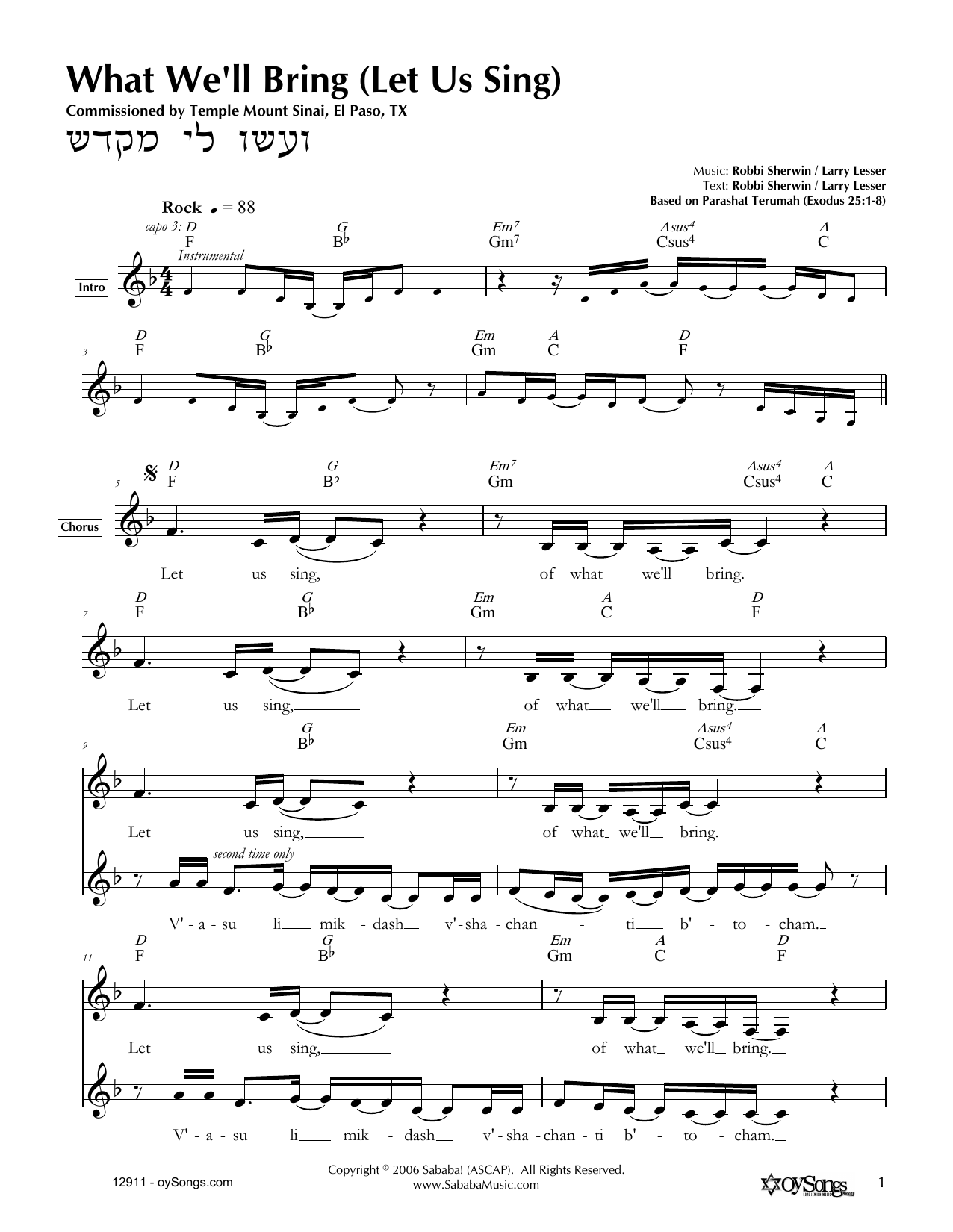 Produktgalerie: Seite 1 von 1 What We'll Bring (Let Us Sing), Robbi Sherwin, Melodieinstrument