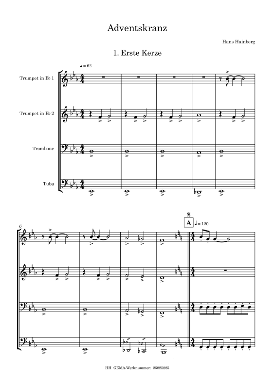 gallery: Adventskranz, , Blechbläser Quartett