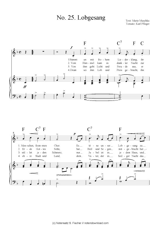 Product picture to: Lobgesang (inklusive Kapo-Version)  (Klavier + Gesang) arr. Karl Pfleger