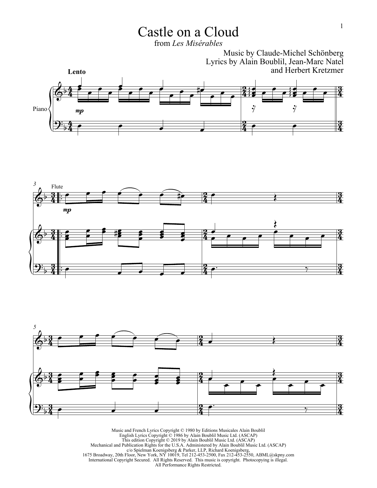 Produktbild zu: Castle On A Cloud (from Les Miserables)