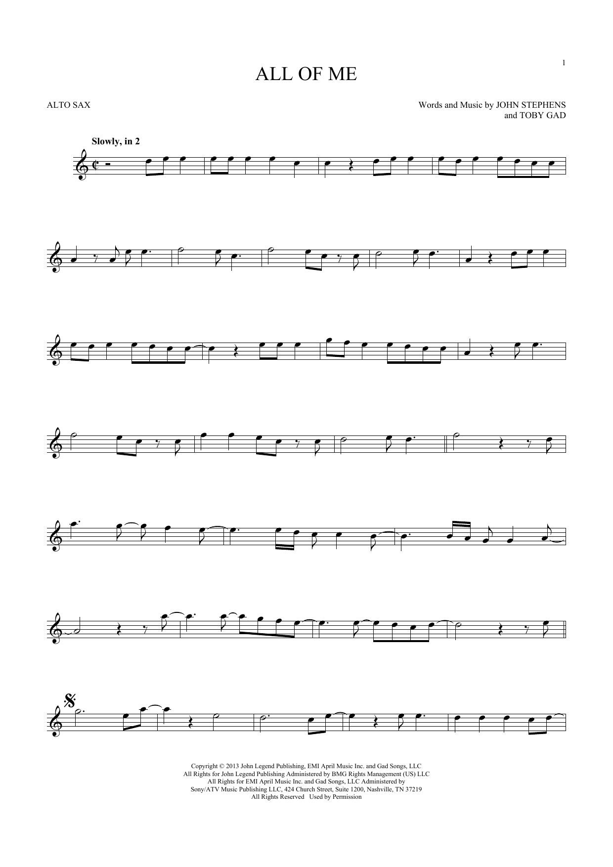 Product gallery: Page 1 of 1 All Of Me, John Legend