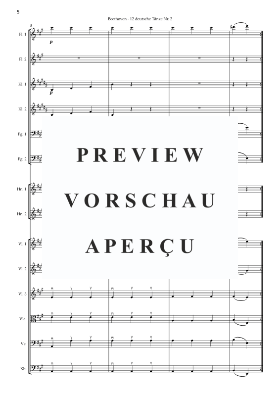 Produktgalerie: Seite 7 von 11 Deutscher Tanz Nr. 2, , Jugendkammerorchester