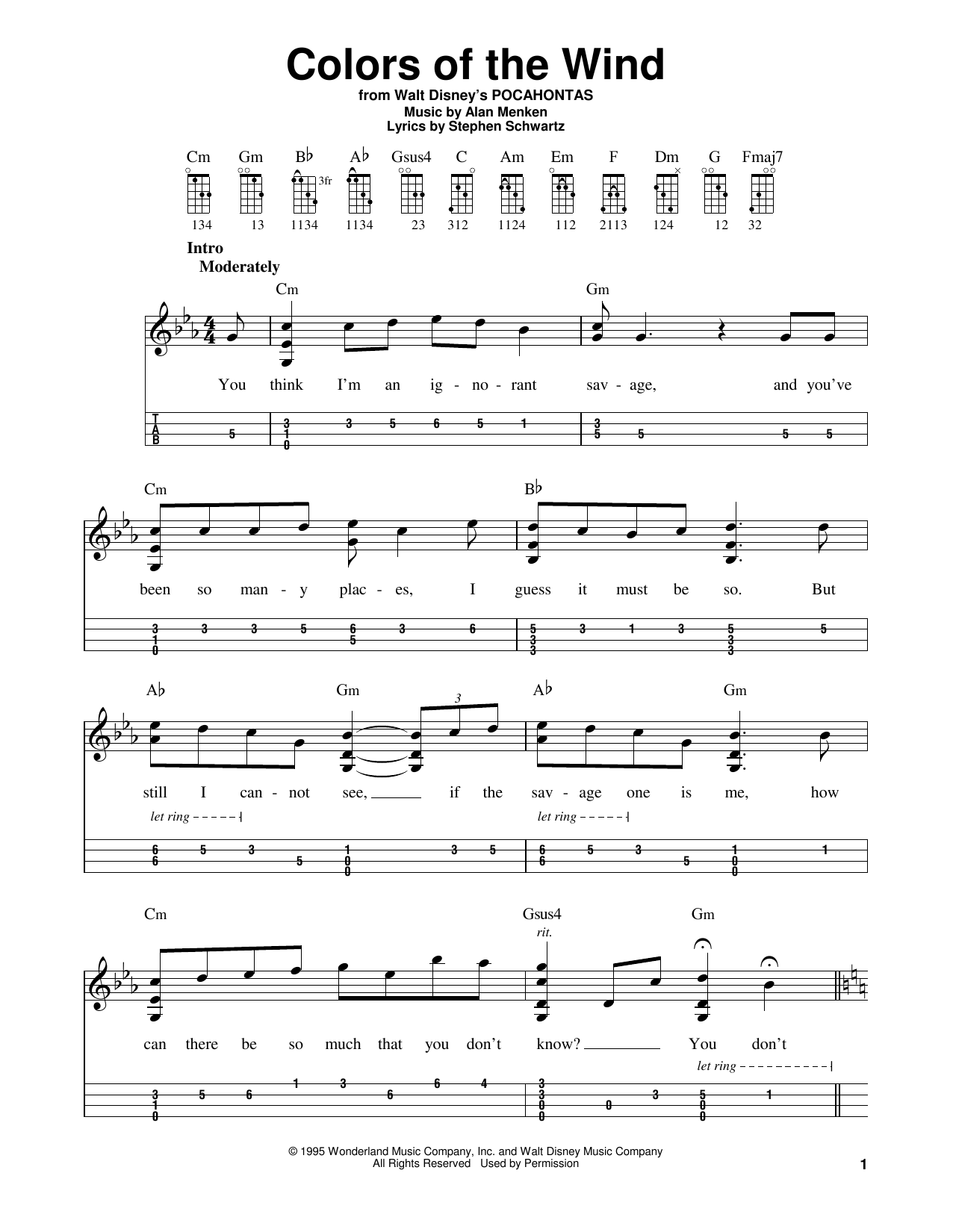 gallery: Colors Of The Wind (from Pocahontas), Alan Menken