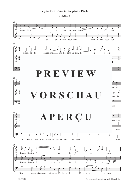Produktgalerie: Seite 3 von 3 Kyrie, Gott Vater in Ewigkeit (Der Jahrkreis, Op.5, Nr.38), , Gemischter Chor 3-stimmig SAM