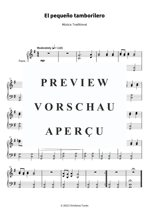 Produktgalerie: Seite 1 von 5 El pequeño tamborilero - Un clásico navideño atemporal, , Klavier Solo