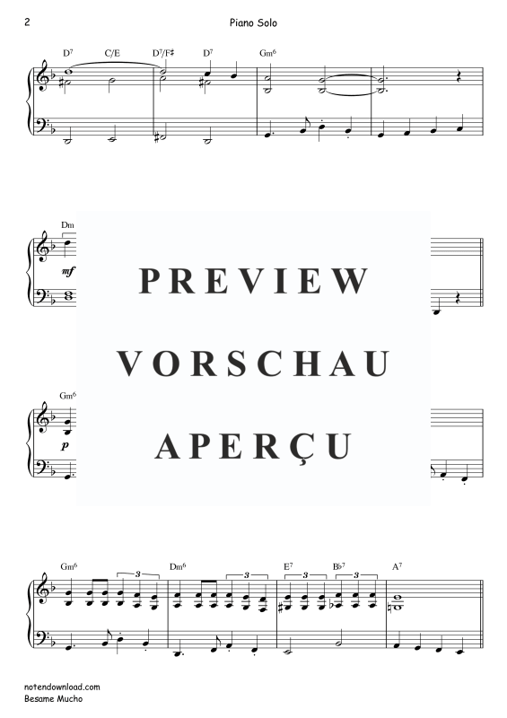 Produktgalerie: Seite 3 von 4 Besame Mucho, , Klavier Solo
