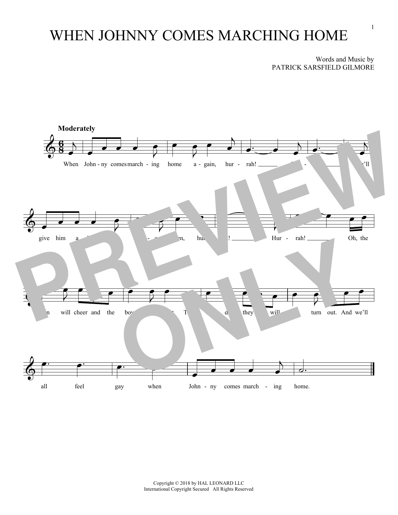 Product gallery: Page 1 of 1 When Johnny Comes Marching Home, Patrick Sarsfield Gilmore