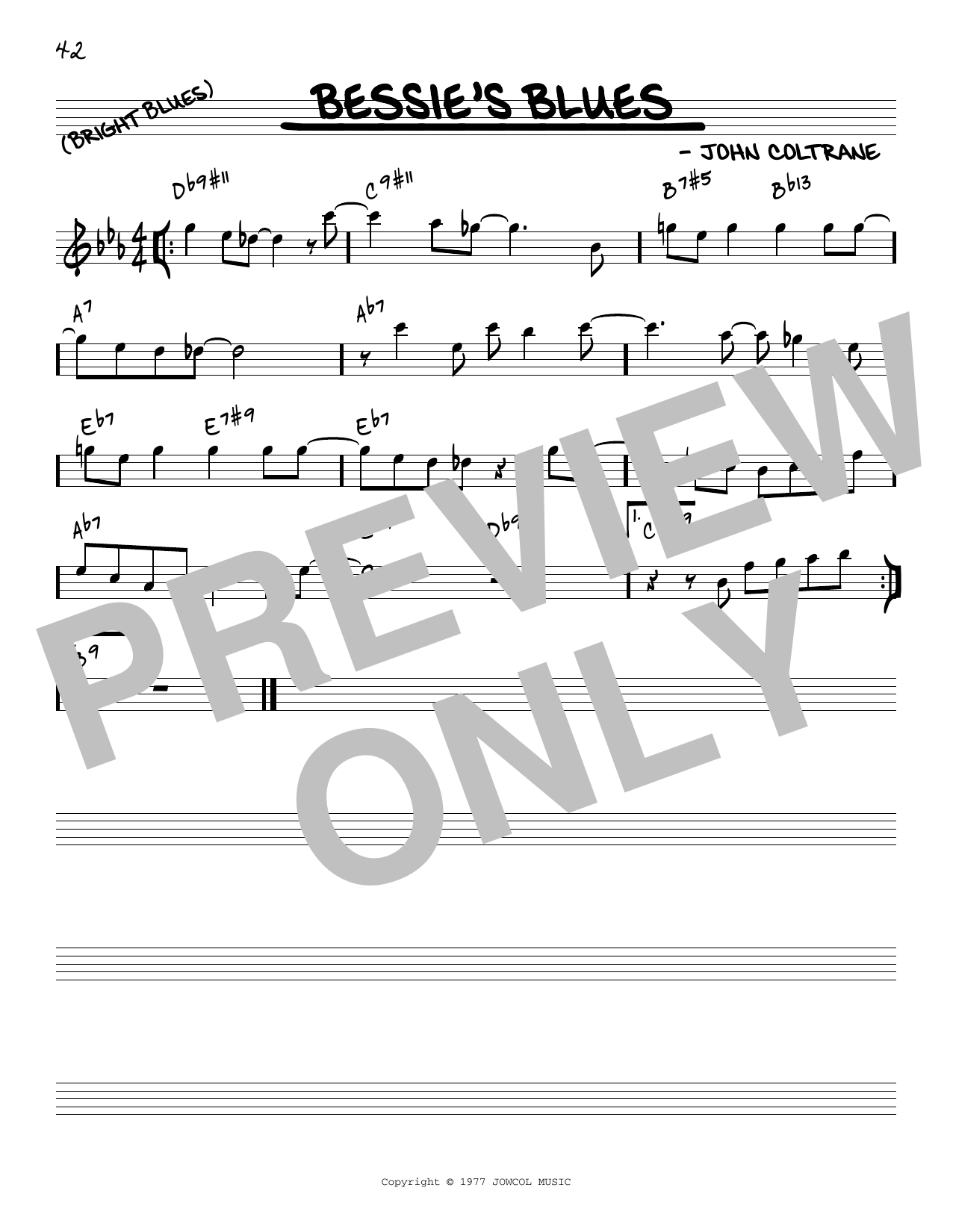 Product picture to: Bessie's Blues [Reharmonized version] (arr. Jack Grassel)