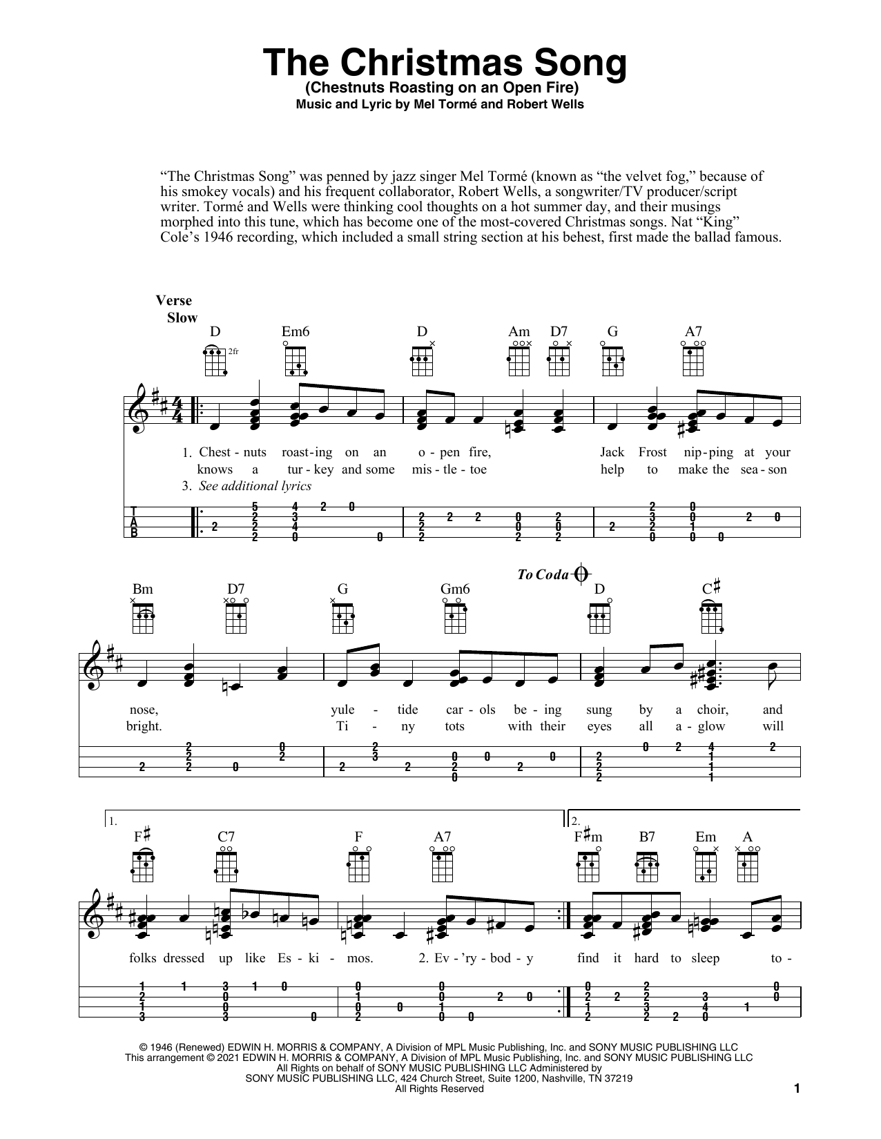 Product gallery: Page 1 of 1 The Christmas Song (Chestnuts Roasting On An Open Fire) (arr. Fred Sokolow), Mel Torme