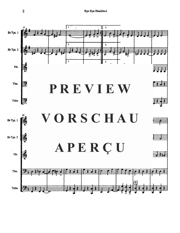 Produktgalerie: Seite 4 von 11 Bye Bye Blackbird, , Blechbläse Quintett