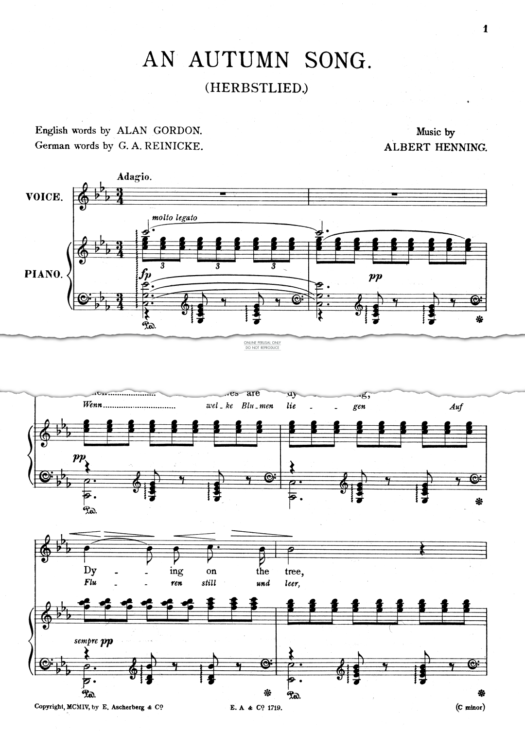 Produktgalerie: Seite 1 von 1 An Autumn Song (Herbstlied), , Gesang, Klavier