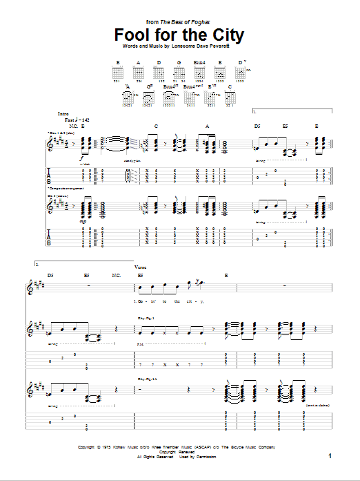 Produktgalerie: Seite 1 von 1 Fool For The City, Foghat, Gitarre