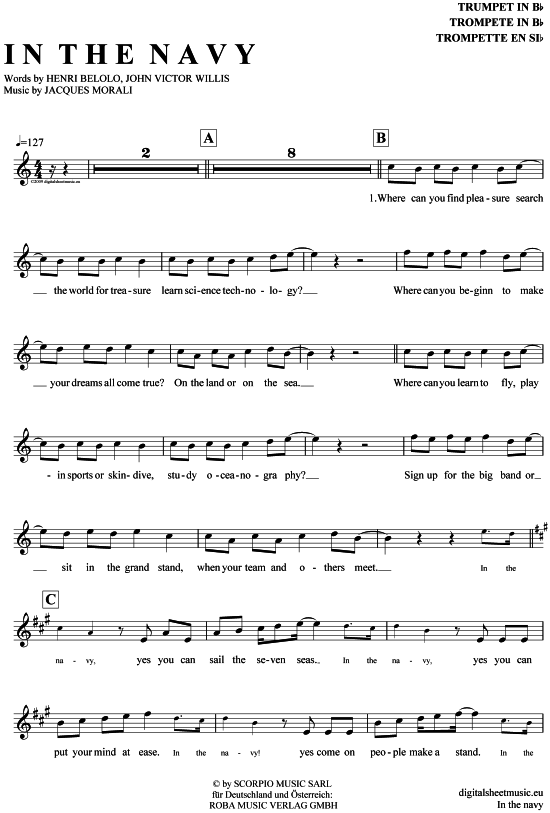 Produktgalerie: Seite 1 von 4 In the navy , Village People, Trompete in B