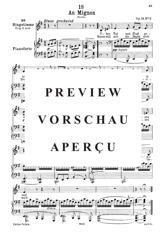 gallery: An Mignon D.161 Über Tal und Fluß , , (Gesang tief + Klavier)
