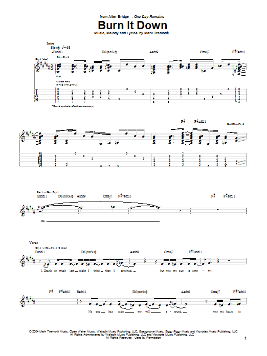 Produktgalerie: Seite 1 von 1 Burn It Down, Alter Bridge, Gitarre