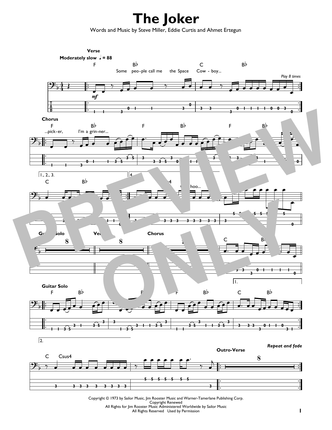 Produktgalerie: Seite 1 von 1 The Joker, Steve Miller Band, E-Bass, Gitarre