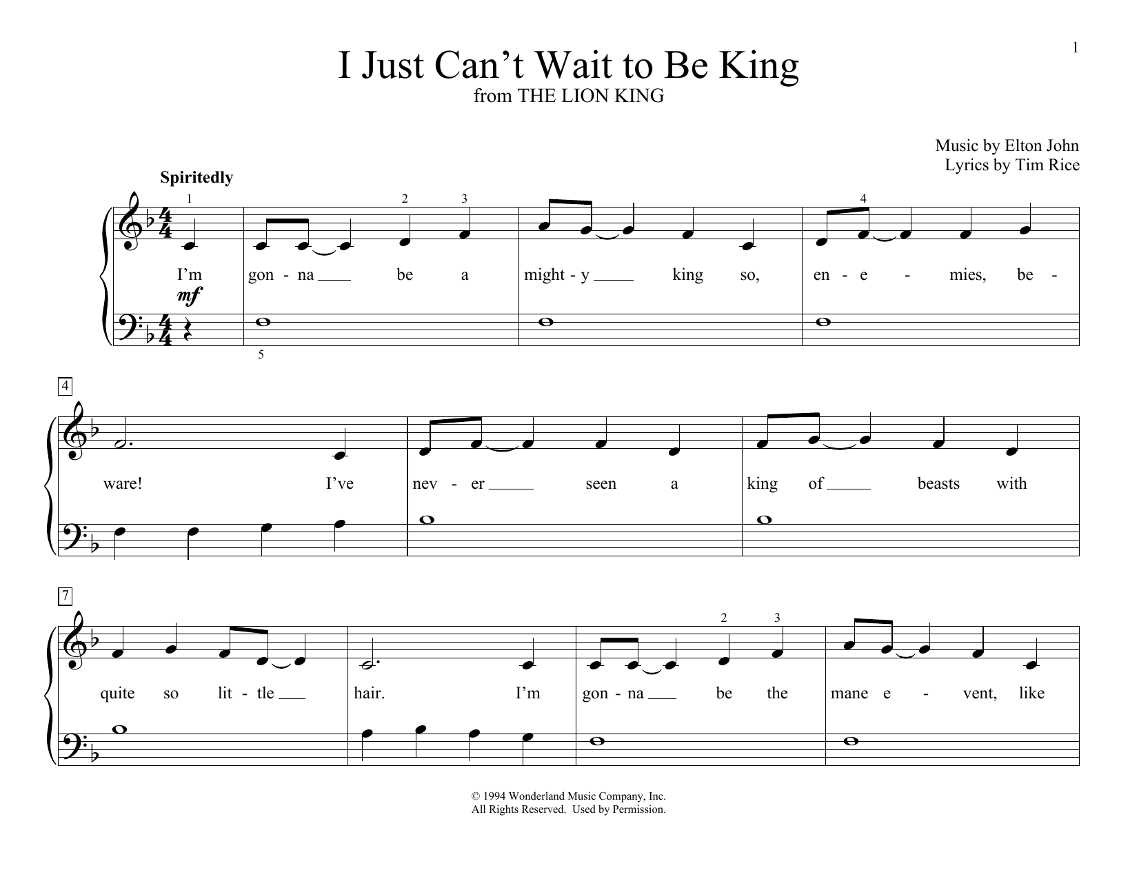 Produktbild zu: I Just Can't Wait To Be King (from The Lion King) (arr. Christopher Hussey)