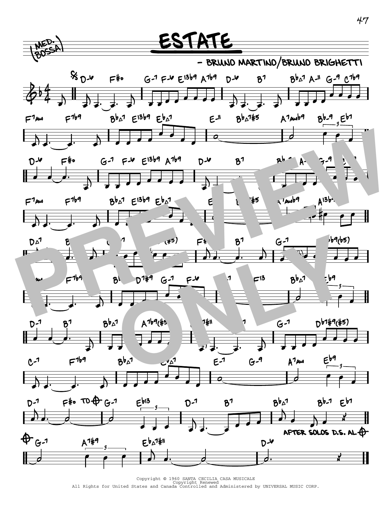 Produktbild zu: Estate (arr. David Hazeltine)