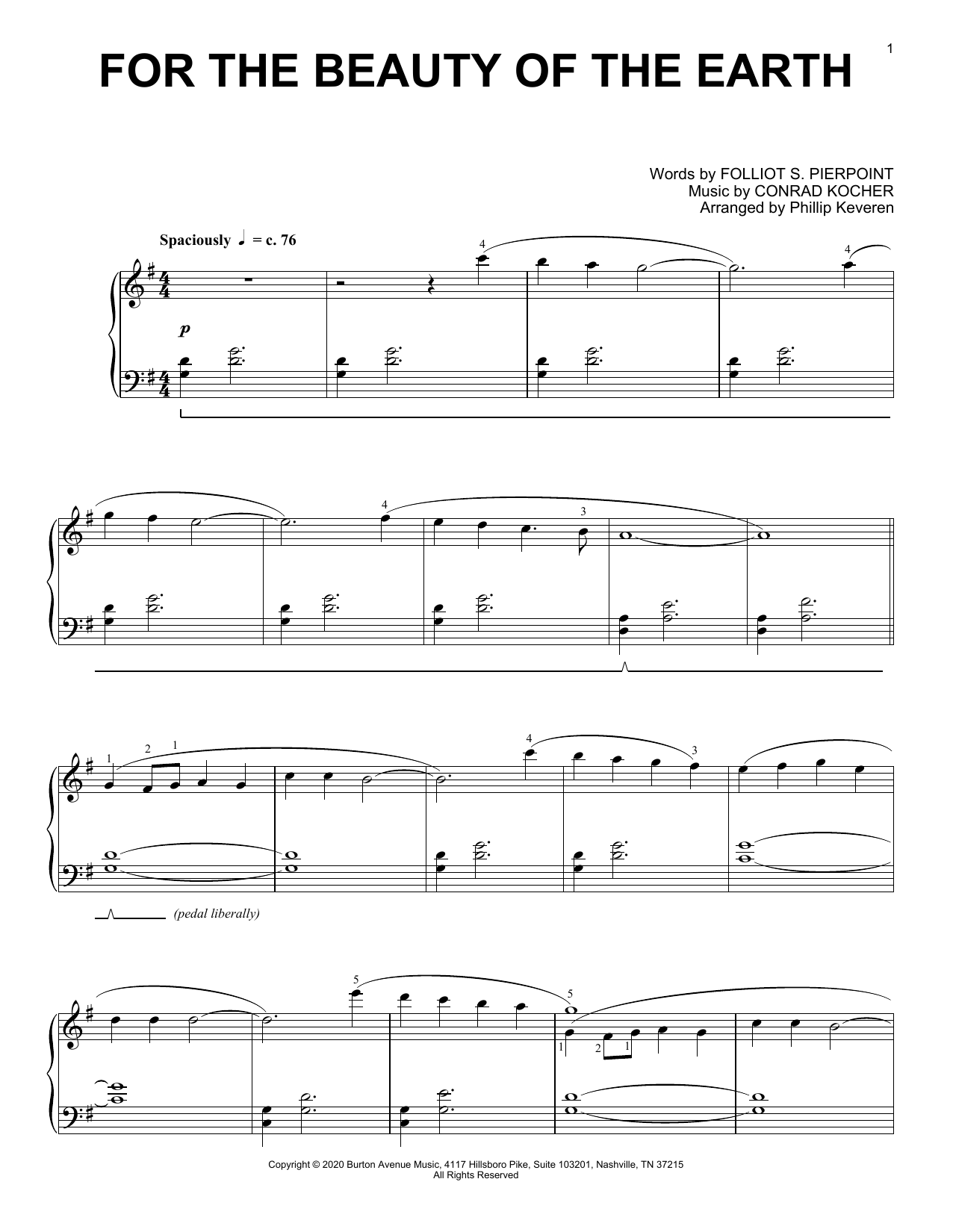 Product picture to: For The Beauty Of The Earth (arr. Phillip Keveren)