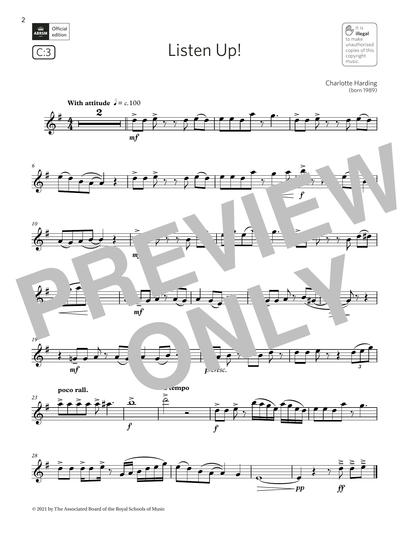 Product gallery: Page 1 of 1 Listen Up! (Grade 3 List C3 from the ABRSM Saxophone syllabus from 2022), Charlotte Harding