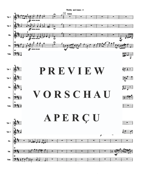 Produktgalerie: Seite 6 von 11 Worthy is the Lamb and Amen, , Blechbläser Quintett