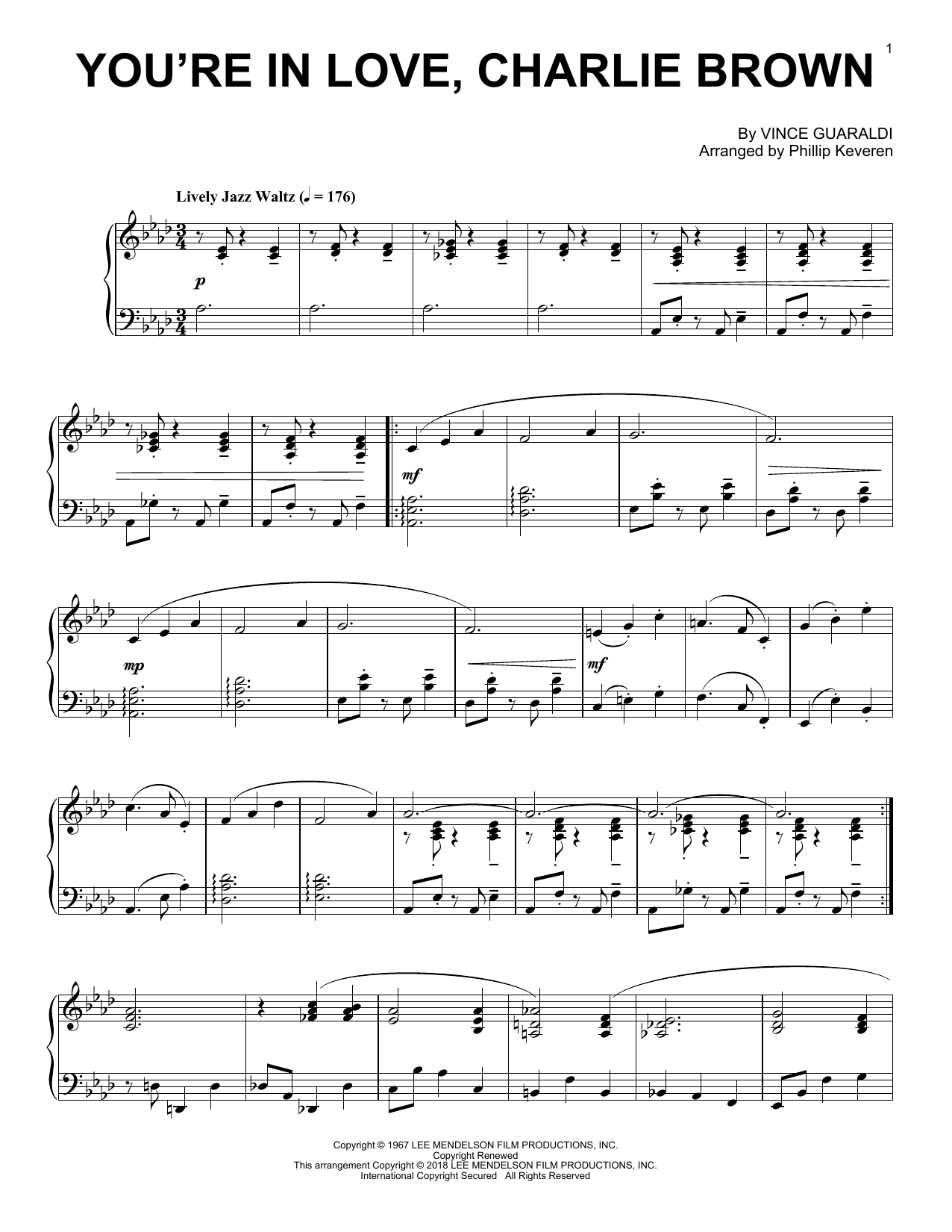 Product picture to: You're In Love, Charlie Brown (arr. Phillip Keveren)