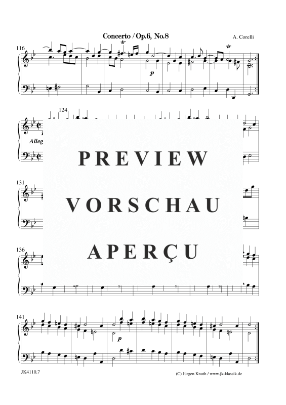 gallery: Concerto Op.6. No.8, , Klavier/Cembalo Solo