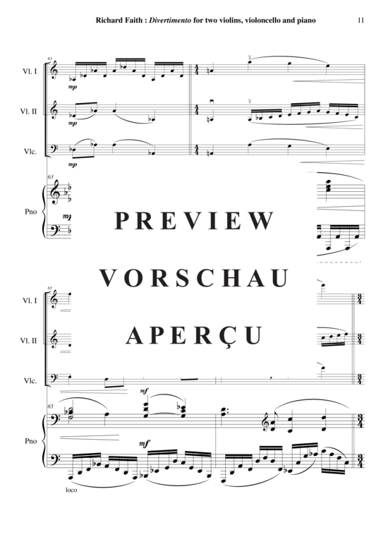 Product gallery: Page 12 of 21 Divertimento , , (2x violin, cello and piano)