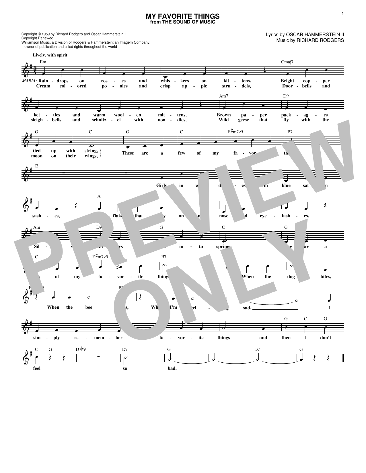 Produktbild zu: My Favorite Things (from The Sound of Music)