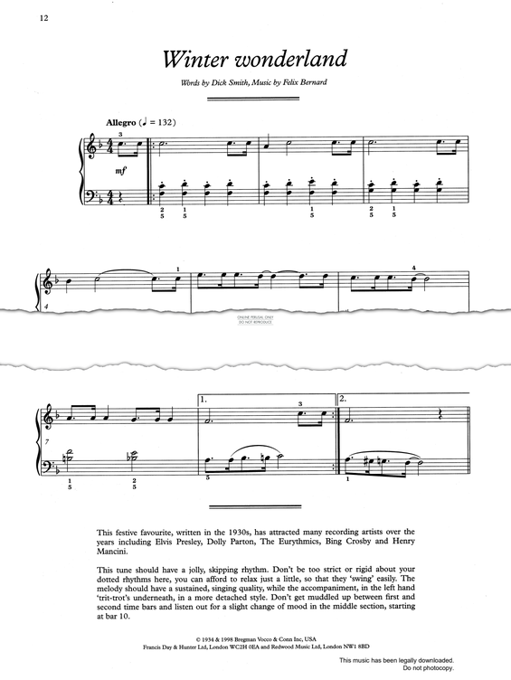 Produktgalerie: Seite 1 von 1 Winter Wonderland, Felix Bernard, Klavier