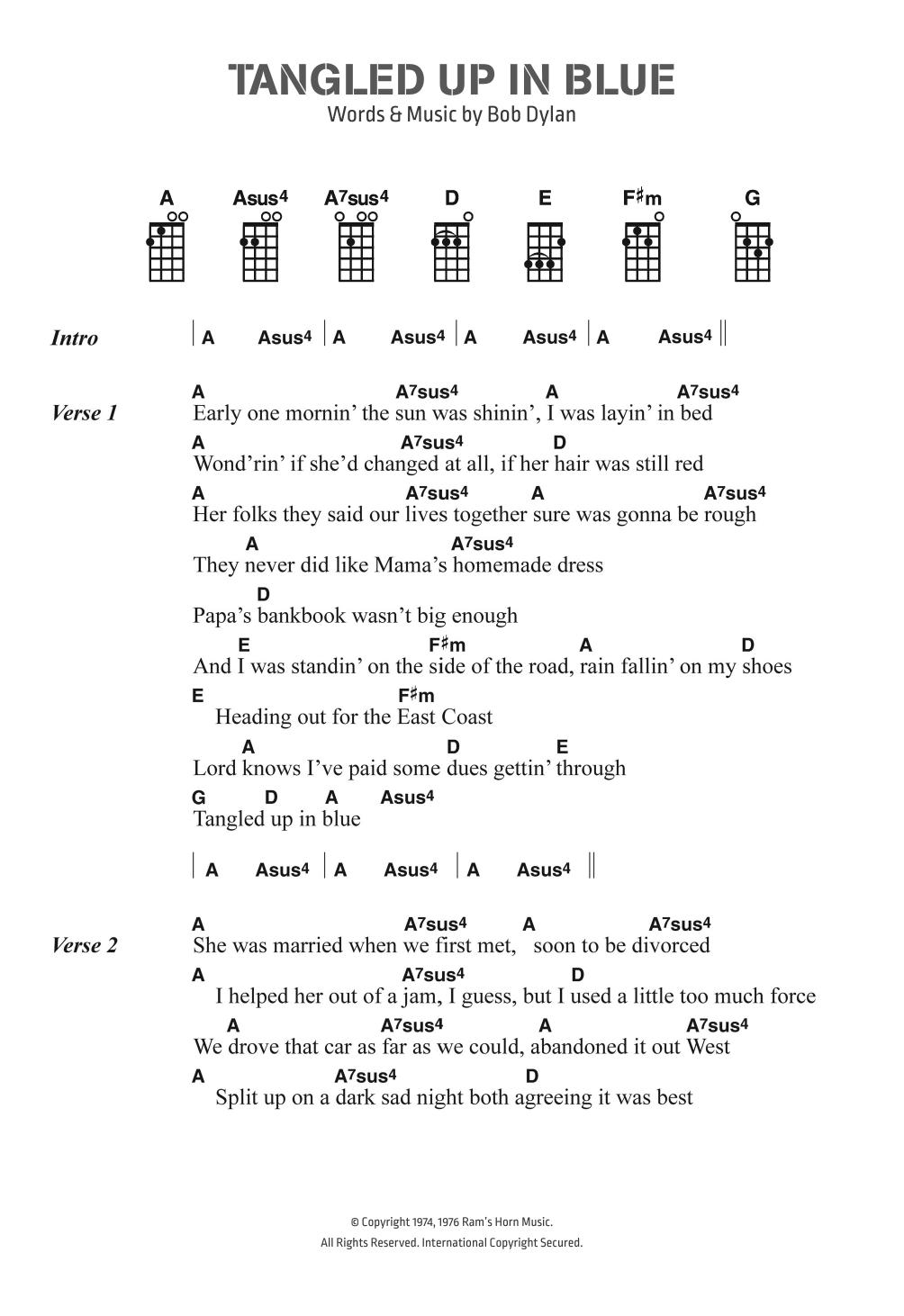 Produktgalerie: Seite 1 von 1 Tangled Up In Blue, Bob Dylan, Gesang, Gitarre, Klavier