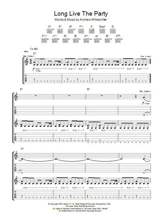 Produktgalerie: Seite 1 von 1 Long Live The Party, Andrew W.K., Gitarre